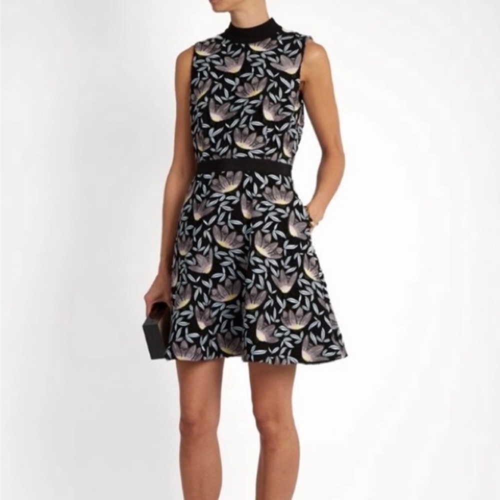 Self-Portrait Peony Lace A-Line Mini Black & Lilac